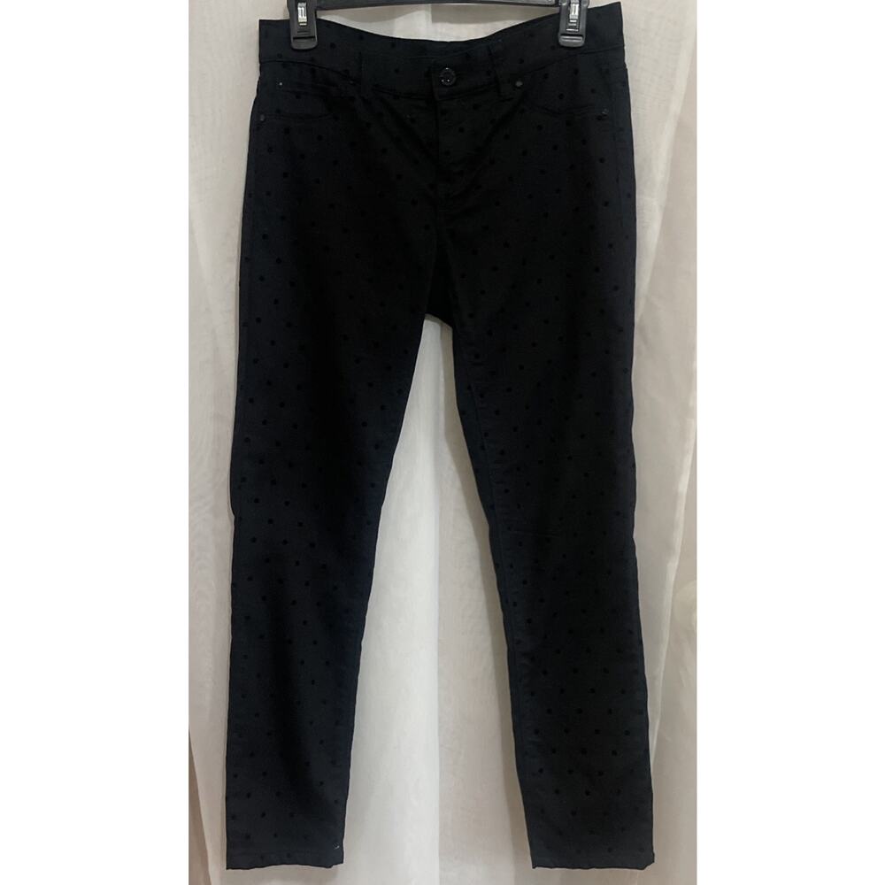 White House Black‎ Market Noir Feel Beautiful Swiss Dot Black Jeans Women Small